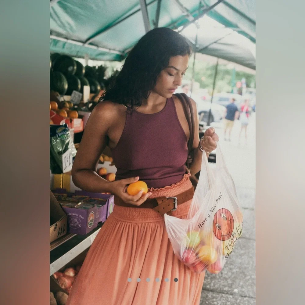 ✨ Anthropologie Smocked Sheer Maxi Skirt Sz 2X - Picture 10 of 13